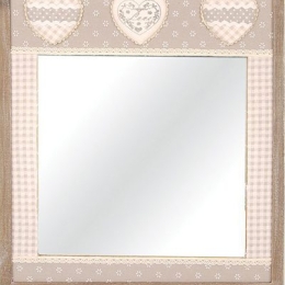 Vekrakis Καθρέπτης με Καρδιές 46X39,5X3 Γκρεζ