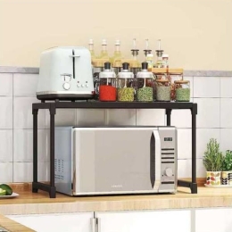 DreamHouse Ραφιέρα Πάγκου PL Οργάνωσης Microwave Μαύρο 57,5x26x31
