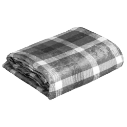 Amo la Casa Κουβέρτα Flannel Μονή 150×200 - Καρό Γκρι/Ανθρακί