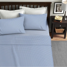 Ariete Casa Σετ Σεντόνια Υπέρδιπλο 220×240 - Ριγέ/Πουά Σιέλ