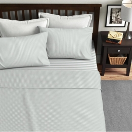 Ariete Casa Σετ Σεντόνια Υπέρδιπλο 220×240 - Ριγέ/Πουά Γκρι