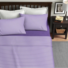 Ariete Casa Σετ Σεντόνια Μονά 160×240 - Zig Zag Λιλά