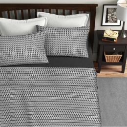 Ariete Casa Σετ Σεντόνια Μονά 160×240 - Zig Zag Ανθρακί