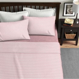 Ariete Casa Σετ Παπλωματοθήκη Μονή 160×240 - Zig Zag Ροζ