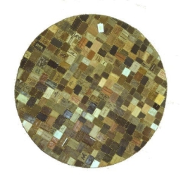 Lalos Χαλί Δερμάτινο Στρογγυλό Φ110 - Leather Labels Καφέ
