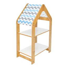 Ραφιέρα Montessori Zoilen pakoworld φυσικό-λευκό-μπλε mdf 50x30x80εκ