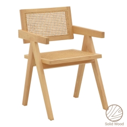 Πολυθρόνα Winslow pakoworld φυσικό rubberwood 52x59x79εκ