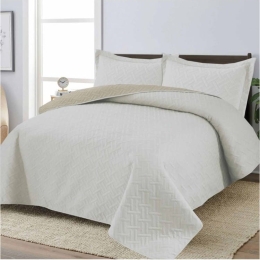 Bonsai Home Σετ Κουβερλί 2 Τμχ Μονό 160x240 Prewashed Micro - Ultrasonic Εκρού/Μπεζ
