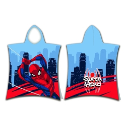 Borea Παιδικό Πόντσο Βαμβακερό Βελούδινο Spiderman 320gsm 50 x 115 cm Μπλε
