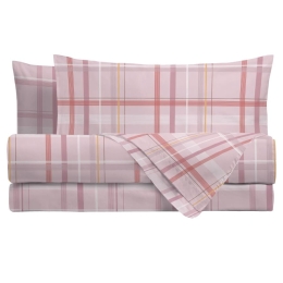 Amo la Casa Σετ Σεντόνια King Size Βαμβακερά Percale με Λάστιχο 240X290 – Damien Λιλά