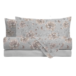 Amo la Casa Σετ Σεντόνια King Size Φανελένια με Λάστιχο 240X290 – Vickie Γκρι