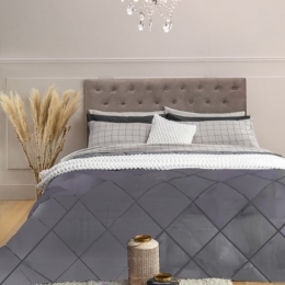 Amo la Casa Πάπλωμα King Size 260x250 Microsatin Printed - Aria Ανθρακί/Γκρι