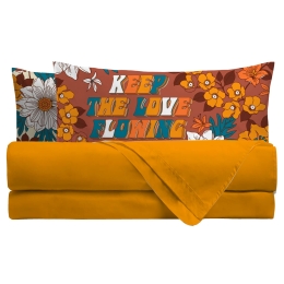 Amo la Casa Σετ Σεντόνια Digital Print King Size με Λάστιχο 240x290 - Flowing Μουσταρδί