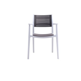 Akron πολυθρόνα εξωτερικού χώρου λευκή με sand beige 60x55x85 εκ