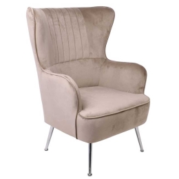Croma υφασμάτινη μπερζέρα με καφέ velure velvet ύφασμα 76x80x104 εκ