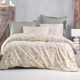 Corina μπεζ σετ σεντόνια diva με λάστιχο 105x205 συν 25 εκ