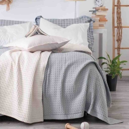 Lexy κουβέρτα πικέ γκρι 230x250 εκ