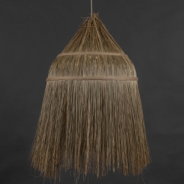 Straw ψάθινο μονόφωτο φωτιστικό οροφής σε φυσική απόχρωση 70x75 εκ