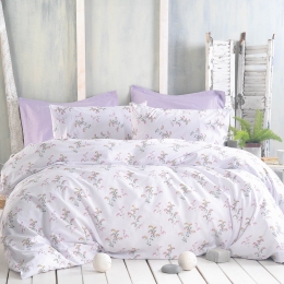 Bouquet λιλά σετ σεντόνια diva με λάστιχο 105x205 συν 25 εκ