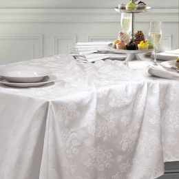 Jasmine τραπεζομάντηλο σατέν ζακάρ λευκό 90x90 εκ