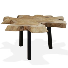 Τραπεζάκι σαλονιού με κορμό από ξύλο teak 80x70x38 εκ