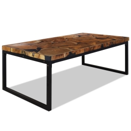 Τραπεζάκι σαλονιού από ξύλο teak και ρητίνη 110x60x40 εκ