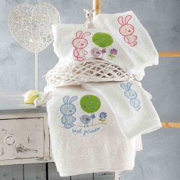 Sweet summer σετ πετσέτες δύο τεμαχίων σε σιελ απόχρωση