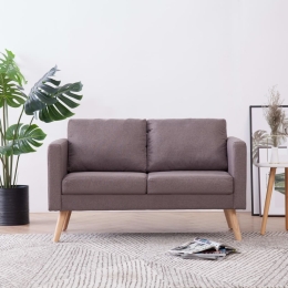 Καναπές διθέσιος σε χρώμα taupe υφασμάτινος 116x70x73 εκ