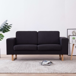 Καναπές διθέσιος μαύρος υφασμάτινος 156x82x75 εκ