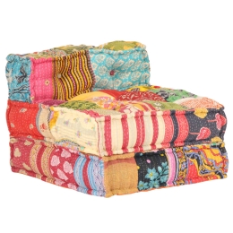 Κάθισμα πουφ αρθρωτό patchwork υφασμάτινο 57x67x51 εκ
