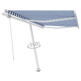 Τέντα Αυτόματη Ανεξάρτητη Μπλε/Λευκή 350 x 250 εκ.