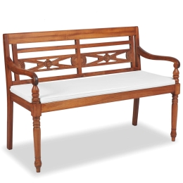 Παγκάκι Batavia από ξύλο teak με μαξιλάρια 120x51x84 εκ