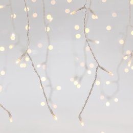 240 led κουρτίνα με δυνατότητα επέκτασης διάφανο καλώδιο και θερμό λευκό φως IP44 200x100 εκ