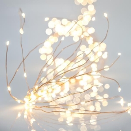 400 Mini Led χταπόδι με μετασχηματιστή ρεύματος μπρονζέ χάλκινο καλώδιο IP44 λευκό θερμό φως 2.5μ