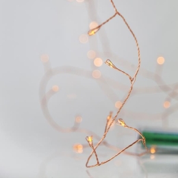 Cluster 50 mini led με μπρονζέ χάλκινο καλώδιο IP20 λευκό θερμό φως 240 εκ