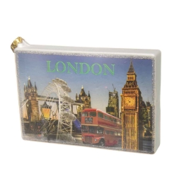 Στολίδι Χριστουγεννιάτικο γυάλινη Carte postale London 12x3x8 εκ