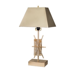 Λαμπατέρ επιτραπέζιο μπεζ μεταλλικό chic 35x25x66 εκ