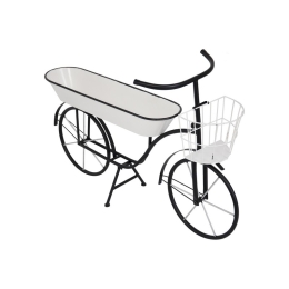Bicycle μεταλλικό ποδήλατο σε μαύρο χρώμα με κασπώ σε λευκή απόχρωση 98x37x65 εκ