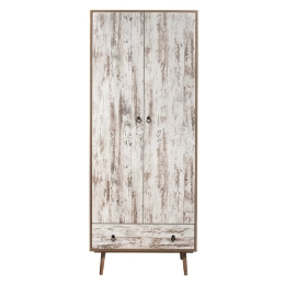 Boho ντουλάπα ξύλινη δίφυλλη 80x51x198 εκ