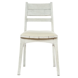 Mindy ξύλινη country καρέκλα με ύφασμα σε λευκό χρώμα 42x46x85 εκ