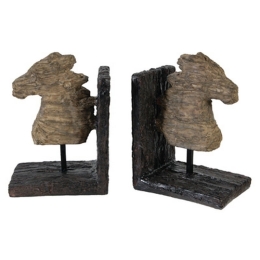 Διακοσμητικοί βιβλιοστάτες Horse Head σετ 2 τεμαχίων 20x11x30 εκ