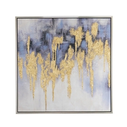 Πίνακας ελαιογραφία τετράγωνος golden flakes 100x100 εκ 