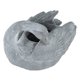 Γλάστρα κύκνος σε γκρι απόχρωση από fiberglass 37x20x24 εκ