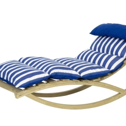 Ξαπλώστρα κουνιστή Rocking Lounger με μαξιλάρι σε μπλε απόχρωση 75x195 εκ