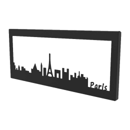 Μεταλλικό διακοσμητικό κάδρο τοίχου Paris skyline με επιλογές χρωμάτων 35x2x15 εκ