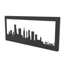 Skyline Miami κάδρο μεταλλικό σε τρία χρώματα 35x2x15 εκ