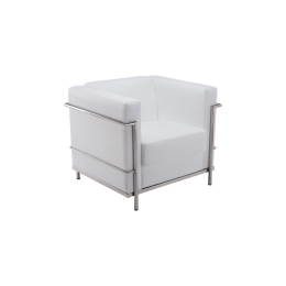 Genova πολυθρόνα inox pu λευκό 83x73x71 εκ