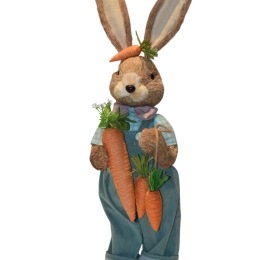 Grass Rabbit διακοσμητική πασχαλινή φιγούρα λαγού με καρότα 80 εκ