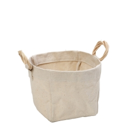 Δοχείο υφασμάτινο με λαβή Rattan 15x15x15 εκ