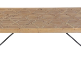 Boho ξύλινο τραπέζι με μεταλλικά πόδια 180x90x75 εκ